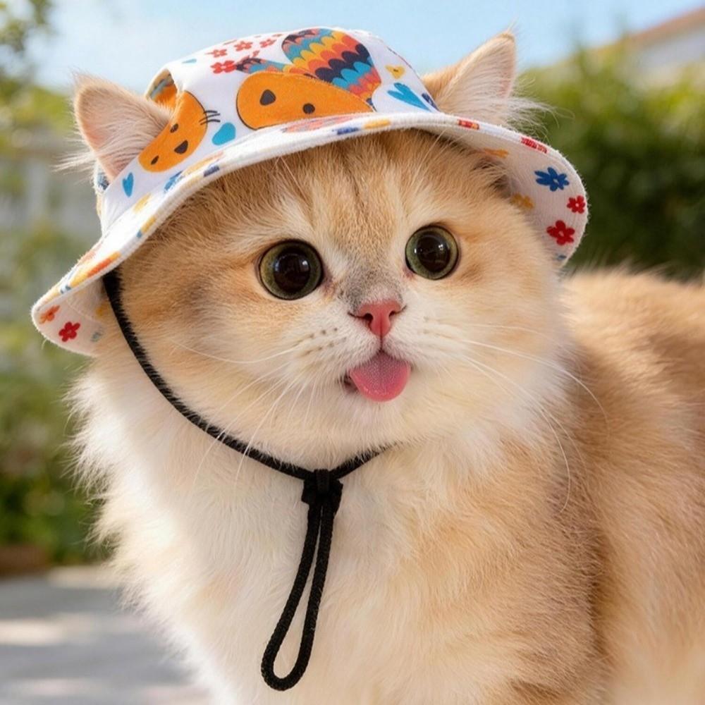 Adjustable Pet Sun Hat Breathable Pet Baseball Cap Fashion Dog Sunscreen Hat Walking