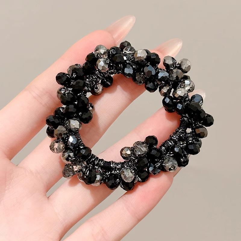 Shiny Crystal Woven Hair Band High Ponytail Elegant Hair Rope Rubber Band Chic Hair Ties Hair Accessoires Elastic Hair Bands