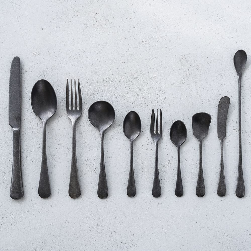 Black Vintage Inox Old English Dinner Spoon, Made In Japan, BLACKVINTAGEINOX [Authentic], Perfect for Cafes and Restaurants, Stainless Steel with