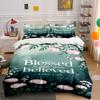 Floral Scripture Set For Inspiration Kid'S And Adults' Bedroom Decor, Exquisite Three-Piece Bedding Set Gift