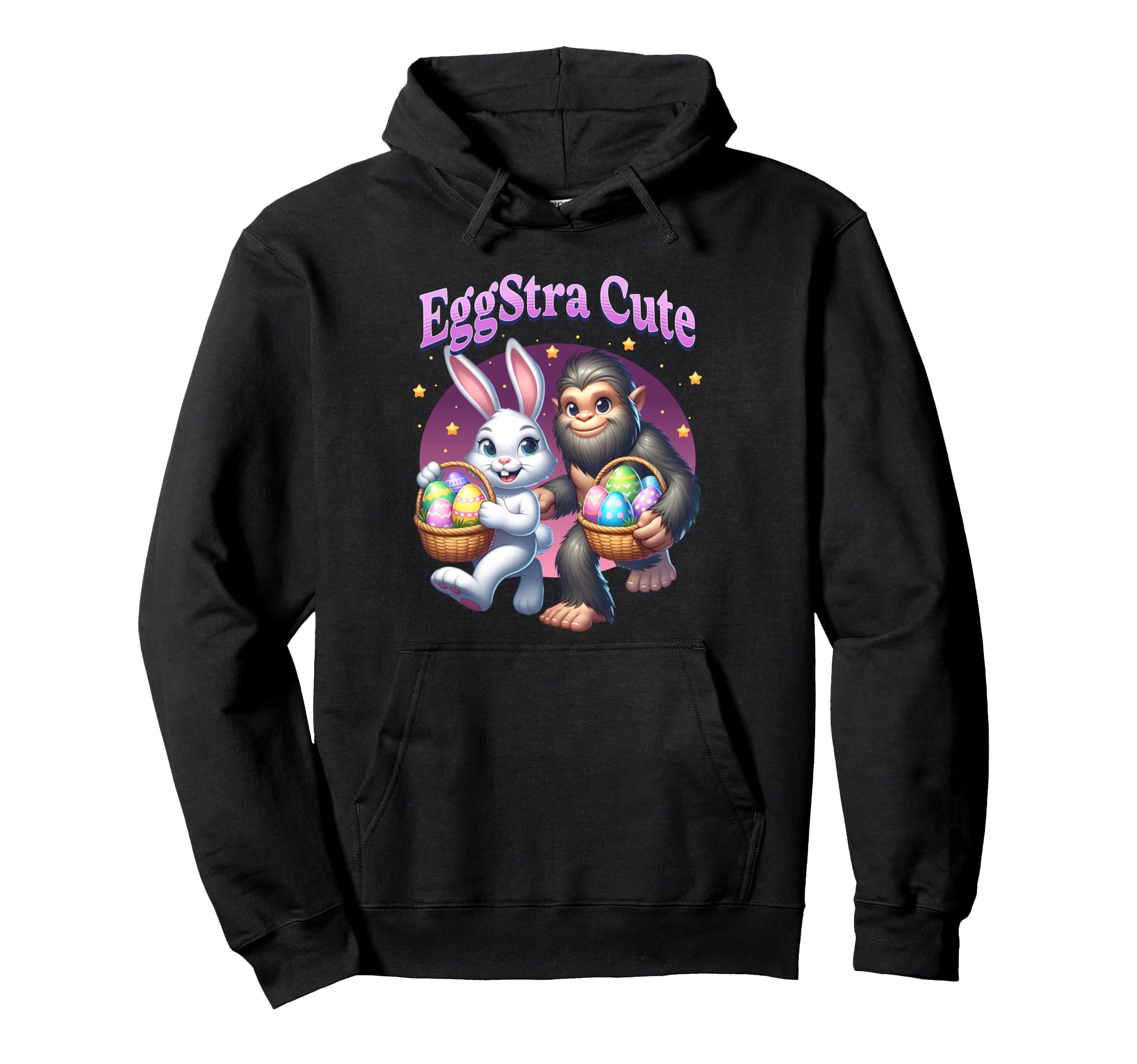 Eggstra Cute Easter Bunny Bigfoot Sasquatch Girls Graphic Hoodie