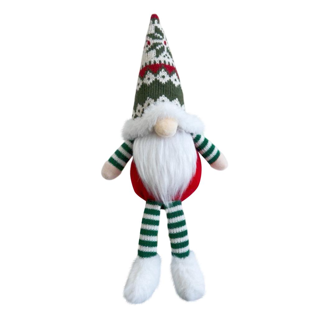Christmas Gnome Festive Ornament Stretchable Faceless Rudolph Figurine Unique Gift Knit Doll Decor Scandinavian Holiday