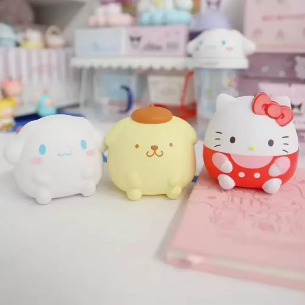 Sanrio Cute Stress Relief Toys Cinnamoroll Kawaii Plush Anime Cartoon Kids Stress Relieving Handheld Therapy Figurine Gift