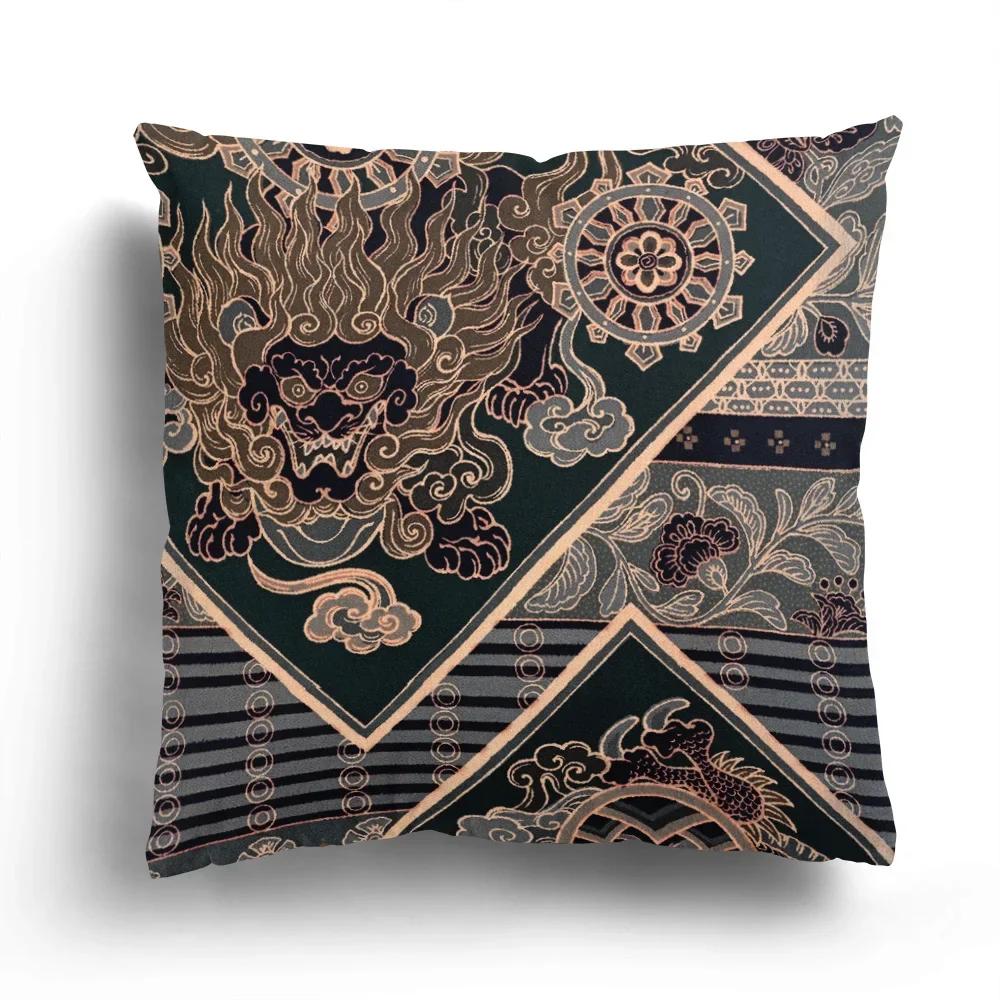 Home Decor Exotic Asian Patterns Pillow Covers For Home Pattern Cushion Cover Suitable For Sofa Bedroom Car Pillow Cover