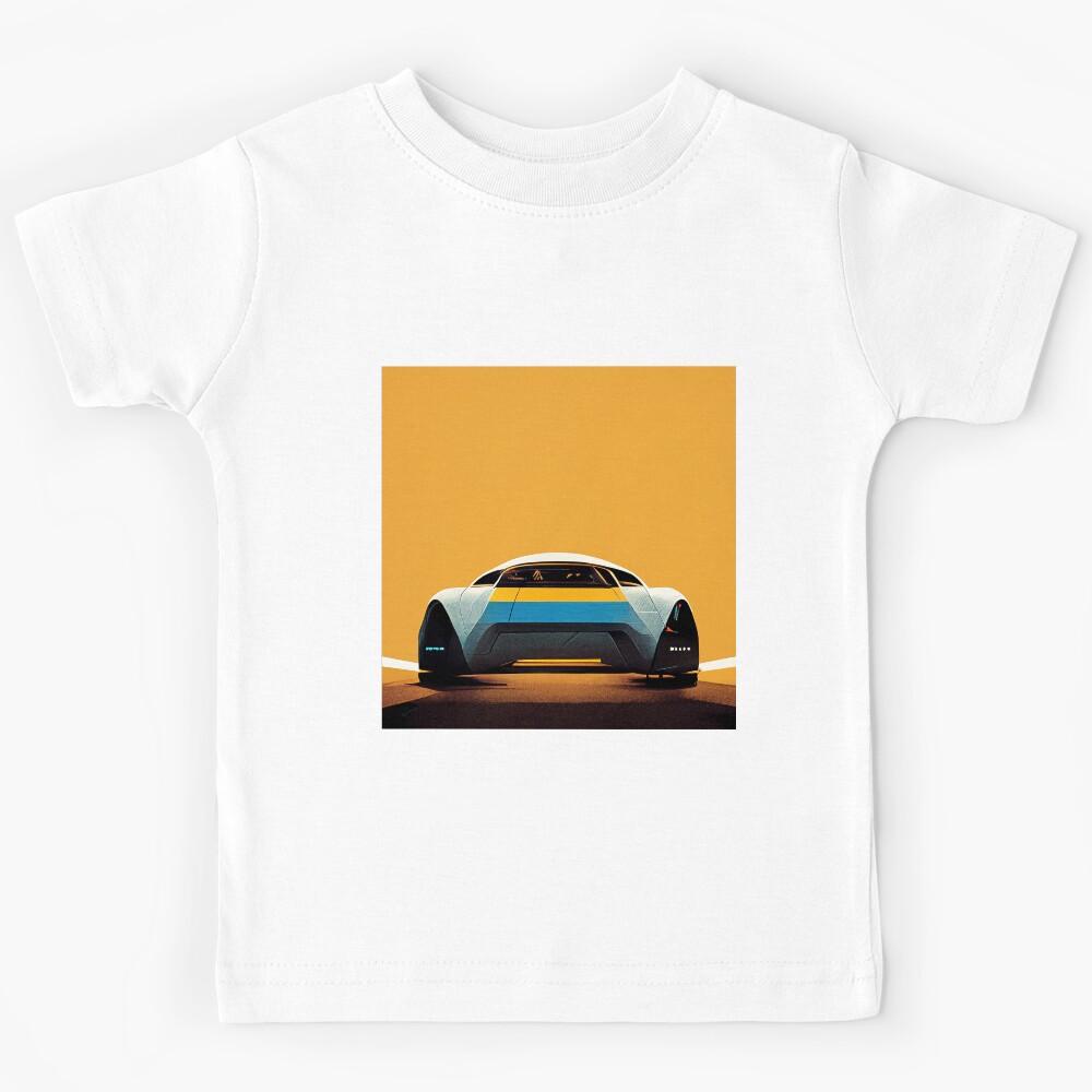 Car Formel One Futuristic Vintage Illustration Colorful Fast Kids T-Shirt 160