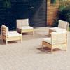 Day and Night - Day and Night Garden Furniture 4 Pieces Cushions Cream Pine Wood