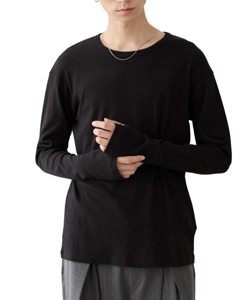 WEGO Ribbed Long Sleeve Solid Perfect for Simple Size Black Men's Tight-Fit T-Shirt, Color, Fall, Design, Gift, L,