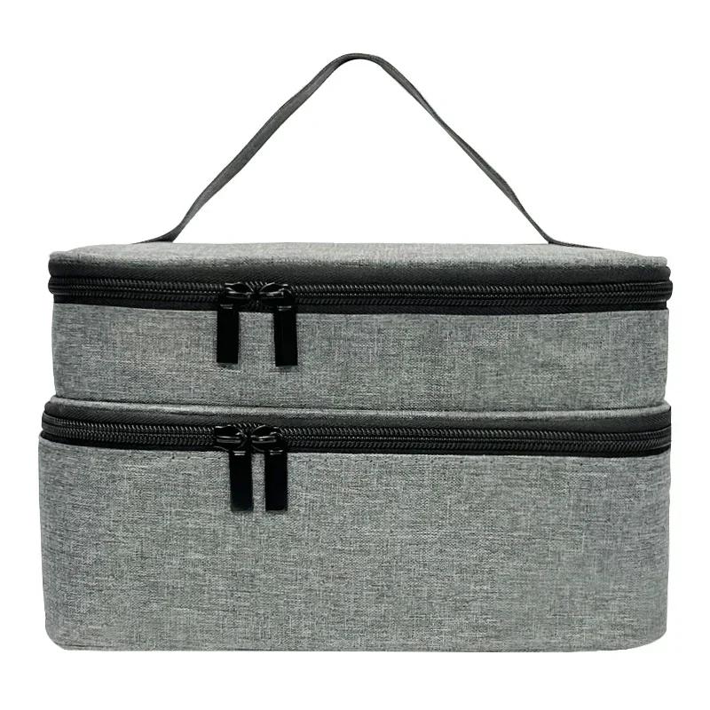 

Багатофункціональний Органайзер для Лаку для Нігтів Двошаровий Велика Місткість Портативна Сумка для Зберігання Манікюрної Лампи Інструментів для Манікюру Для Домашнього Використання сірий