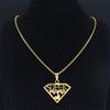 Super Mama Papa Mom Dad Necklace for Women Men Stainless Steel Gold Color Spanish Letter Family Love Chain Gift Jewelry N4250S01