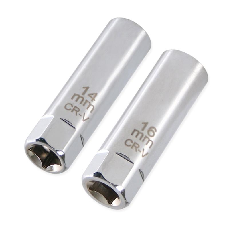 

2pcs Magnetic Spark Plugs Socket Wrench Set Featuring Ergonomic Grip Steel Construction for Efficient Engine Maintenance 1