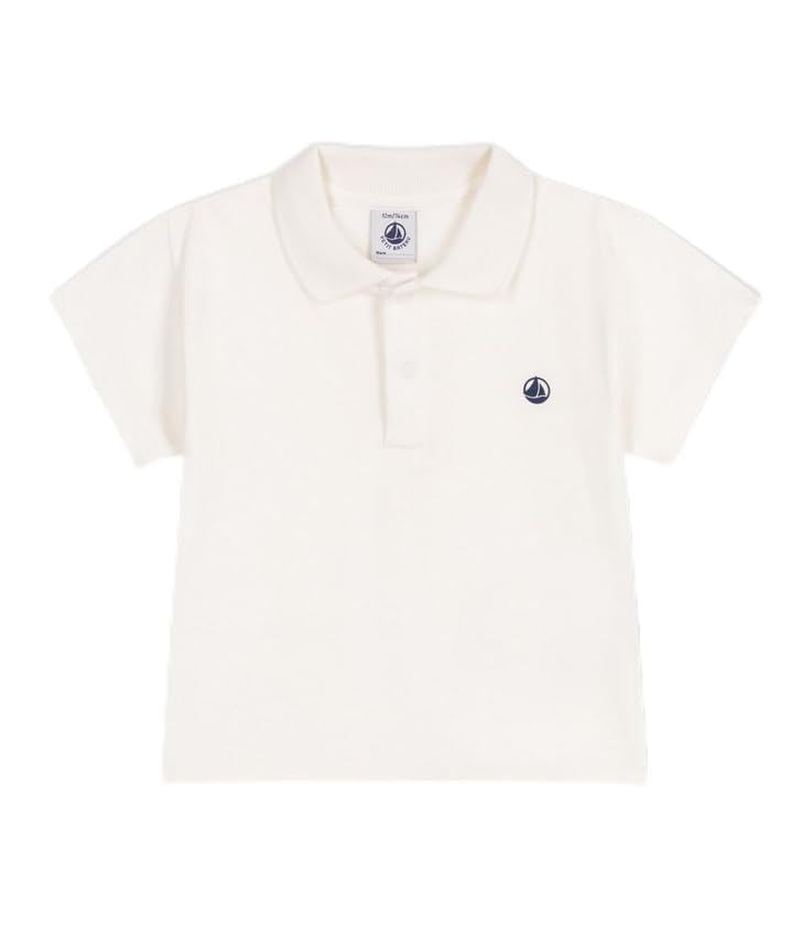 

поло 36 95см [Petit Bateau] с коротким рукавом A0CZ4, молочный, месяцев,