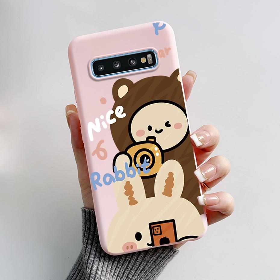 Hülle Für Samsung Galaxy S10 S 10 Plus S10E Handyhülle Niedlicher Hase Panda Bemalt Weiches TPU Hülle Für Samsung S10 S10+ S10E Funda
