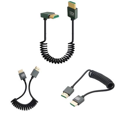8K UHD Cable HD2.1 Stretch Spring Coiled HDMI-Compatible To Mini/Micro HD Cable for PS4 Laptop PC DVD Camera Monitor HDTV