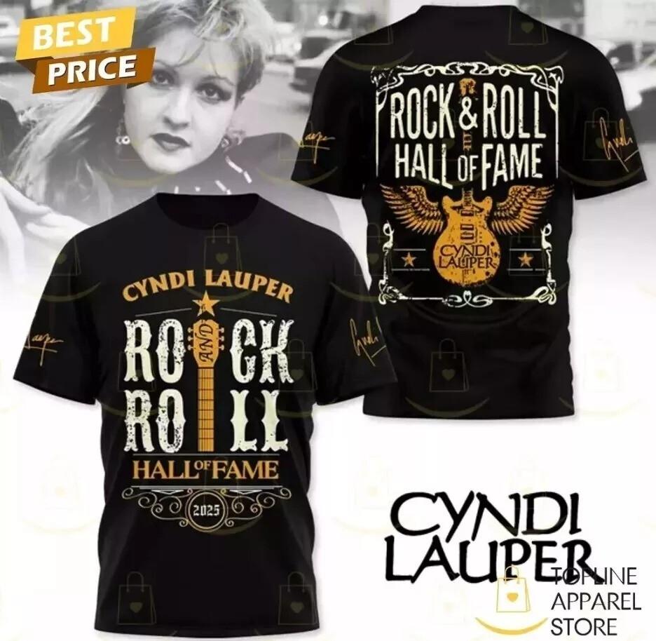 Cyndi Lauper Rock Roll Hall Of Fame 2026 3D T-Shirt L