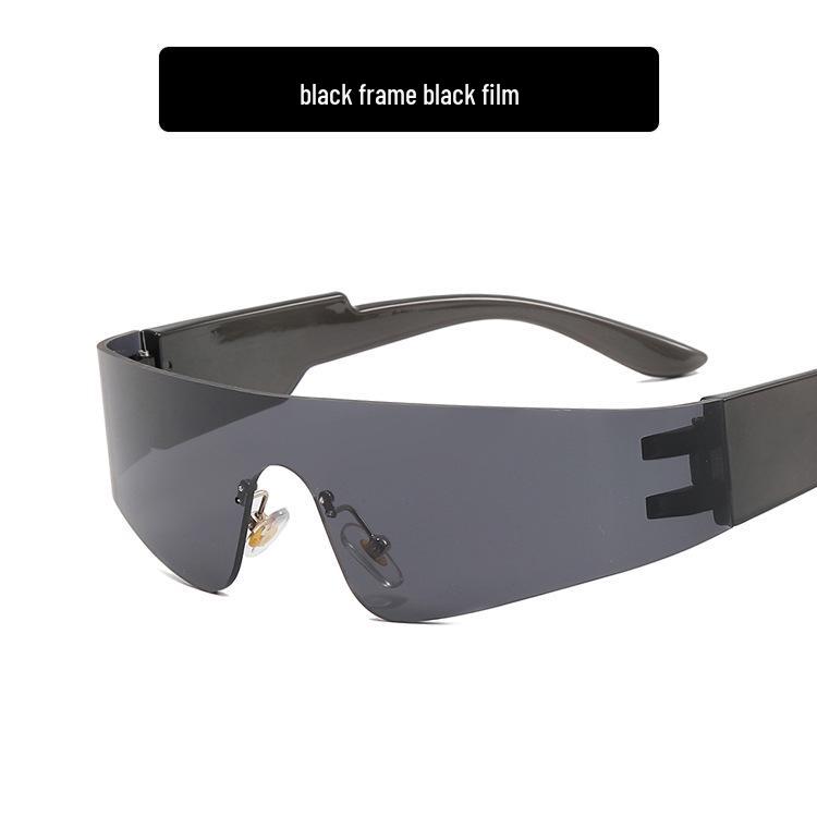 

Футуристические безрамочные женские панк спортивные солнцезащитные очки - Тренд 2022 As shown in image