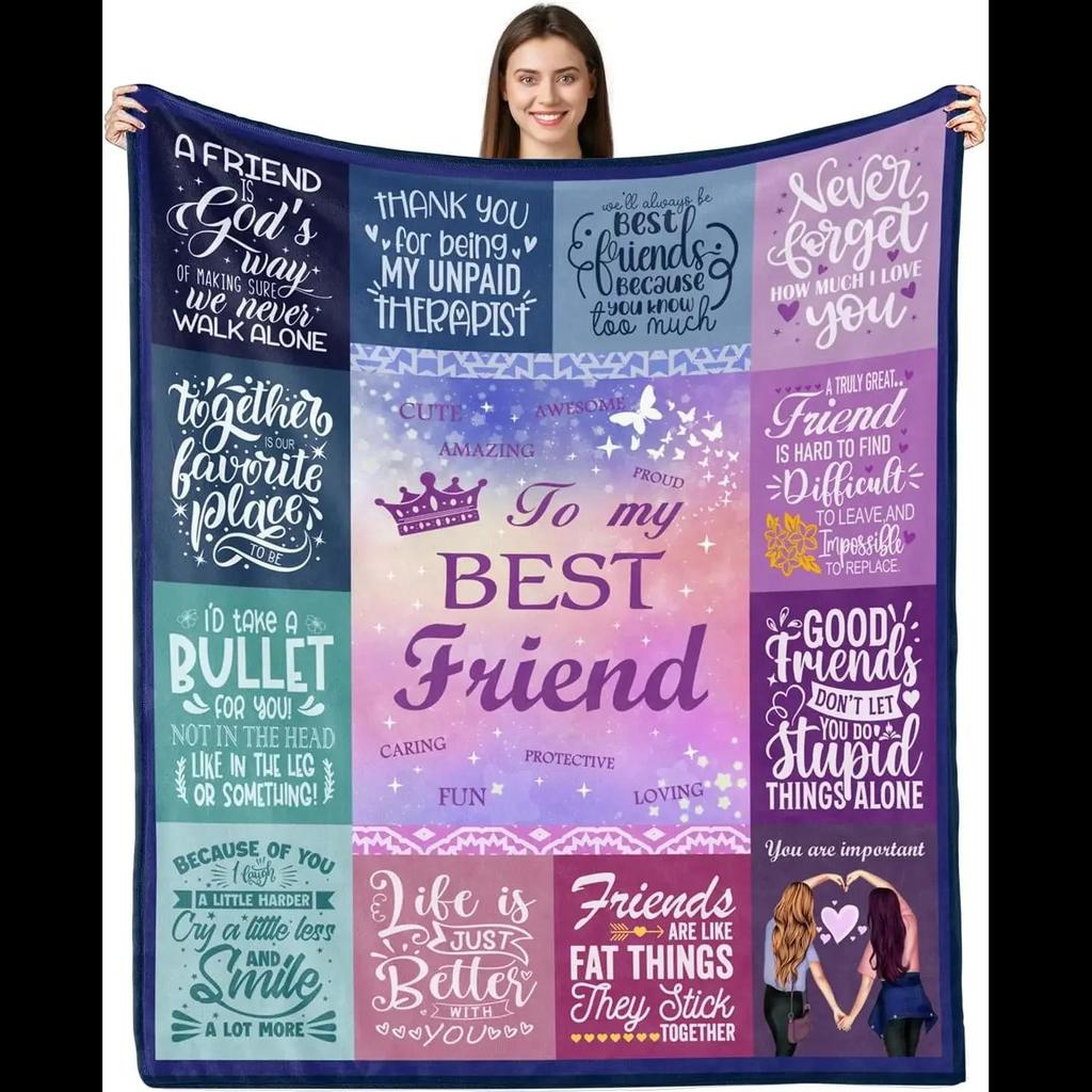 Cozy Soft Throw Blanket Perfect Gift for Best Friends Birthday Home Textile
