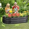 2PK 4x2x1ft Outdoor Galvanized Raised Garden Bed Kit Rust Corrosion Protection Easy Assembly Safe Edge Ideal for Vegetables Flo