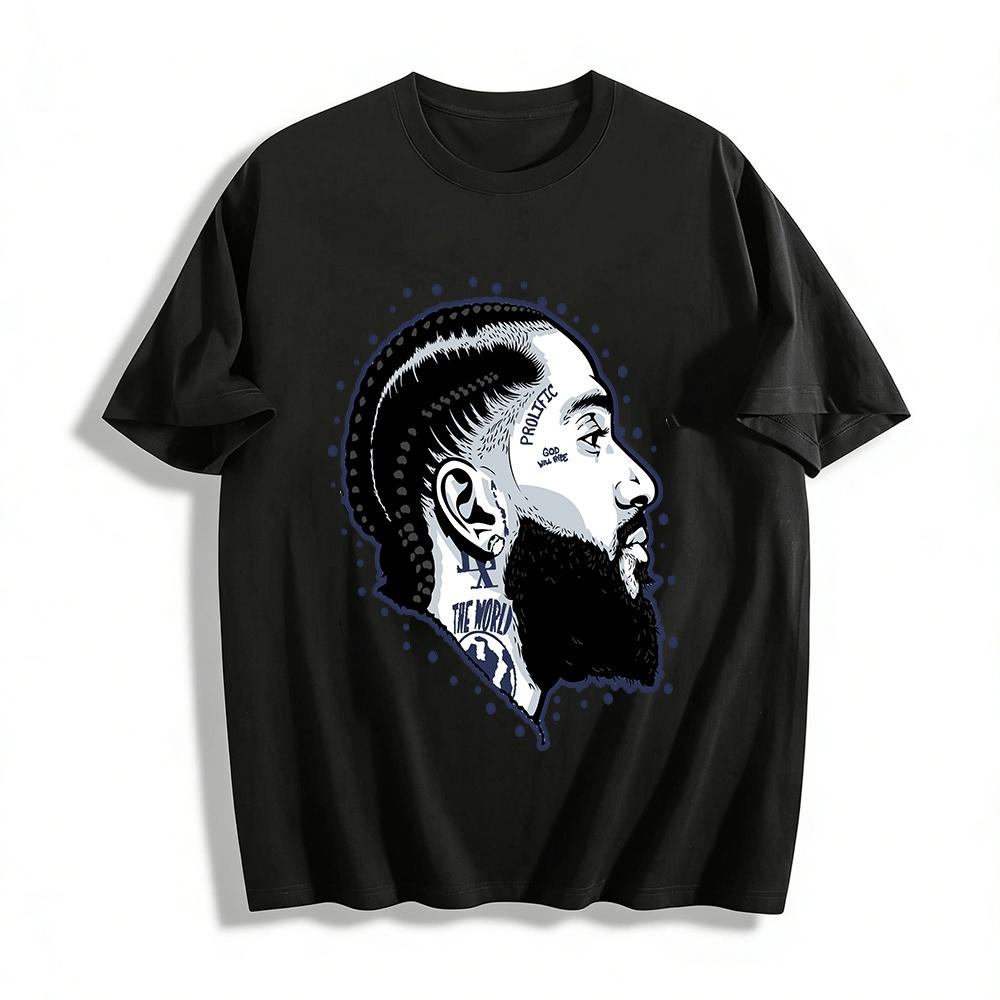 Nipsey Hussle Tribute Graphic Casual Short Sleeve Tee Pure cotton T-shirt XXS