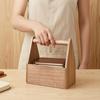 Scatola portaoggetti con manico, grande capacità, design aperto e portatile, texture legno, organizer durevole, per scrivania e souvenir
