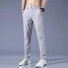 Summer popular casual ice silk nylon trousers men's summer thin slim straight casual trousers men's trendy all-match