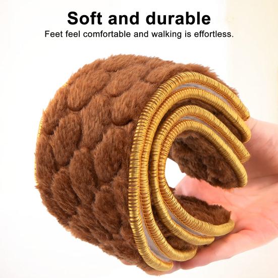 2 Pairs Warm Winter Insoles Thickened Plush Anti-Slip Shoe Inserts Breathable Temperature-Locking Foot Warmers