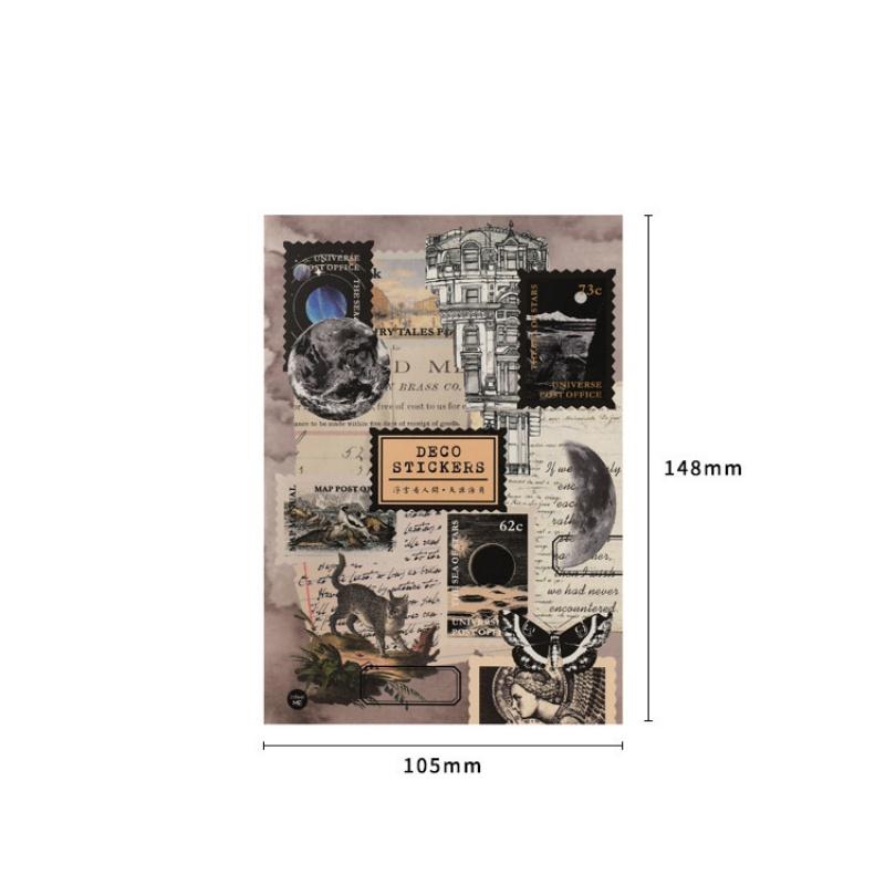 20 Sheets Sticker Book, Nature Theme Sticker Booklet, Vintage Deco Stickers, Scrapbooking Sticker, Bullet Journal Sticker