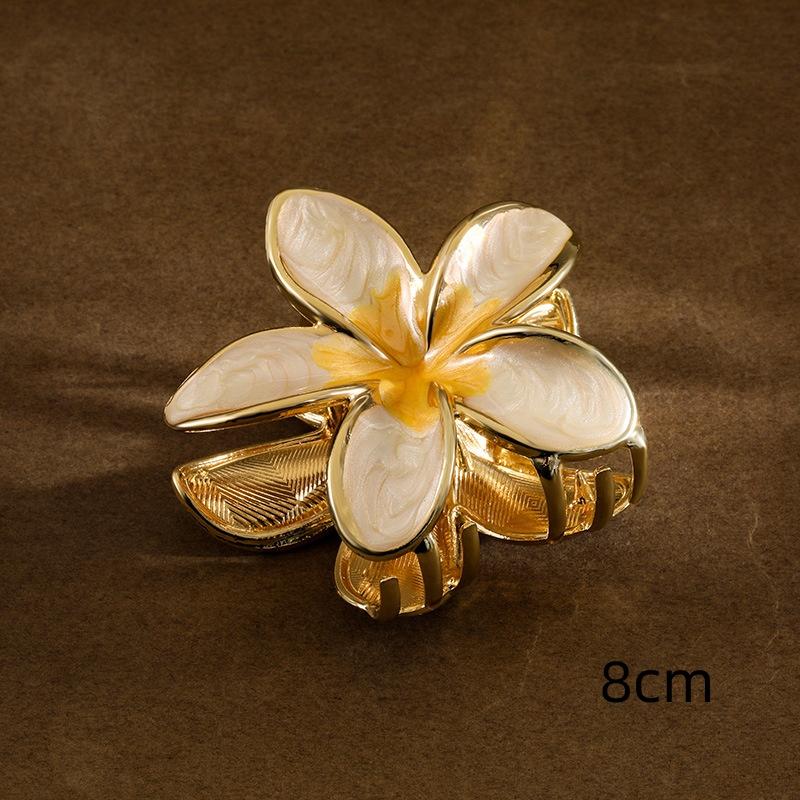 Gradient Alloy Oil Dropping Lily Flower Hair Clip Versatile Hair Accessory For Summer Beach Vocation Headwear