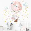 1 Pcs Cute Cartoon Animal Elephant Hot Air Balloon Wall Stickers For Children's Room Nursery Bedroom School Home Decoration