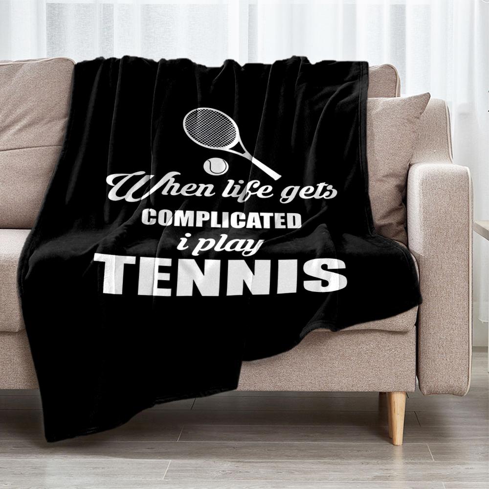 Tennis Theme Printed Blanket - Perfect for Couch, Bed, Travel & Outdoor Use | Machine Washable, Cozy & Durable.
