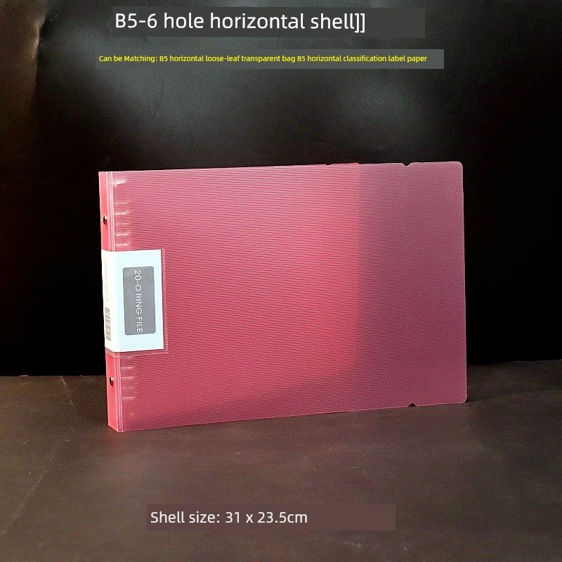 Horizontal Folder A4 Folder Loose-Leaf Punch Folder A5/B5 Photo Art Works Manuscript Paper Storage Clip