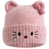 Hot Sale Women Loose Soft Beanie Hat Lovely Cute Cat Ear Bow Design Winter Knitted Hats For Female Streetwear Winter Hat