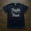 Faith Over Fear Christian Quote Retro T Shirt S 5xl Long Or Short Sleeves Vintage Washed Casual Stretched Top For Everyday Wear