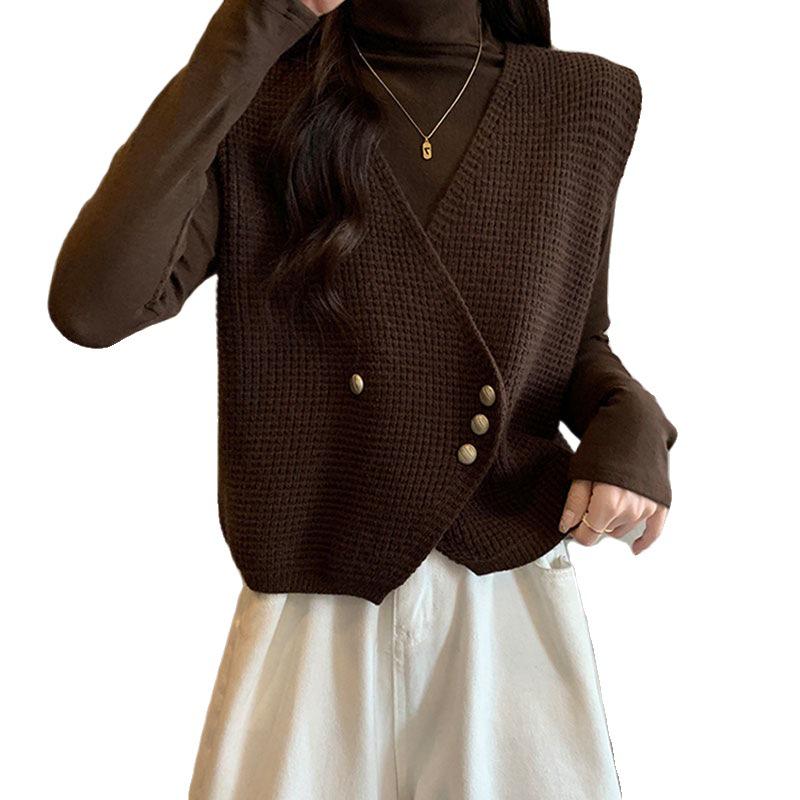 Damen Locker Gestrickte Kaschmirweste - Herbst 2025 Pullover Strickjacke