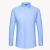 Camicia da Abito con Colletto Windsor e Polsini alla Francese Moda Uomo Manica Lunga Lusso Business Camicie Formale Polsino con Bottoni Coperti Camicia per Gemelli