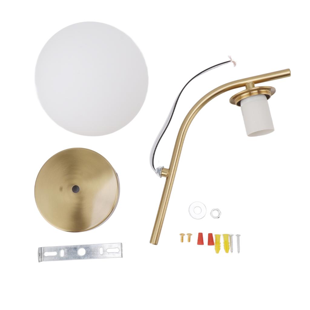 Glass Wall Sconce Indoor Wall Sconce Golden E27 E26 Wall Lamp Holder 85?265V for Bedroom