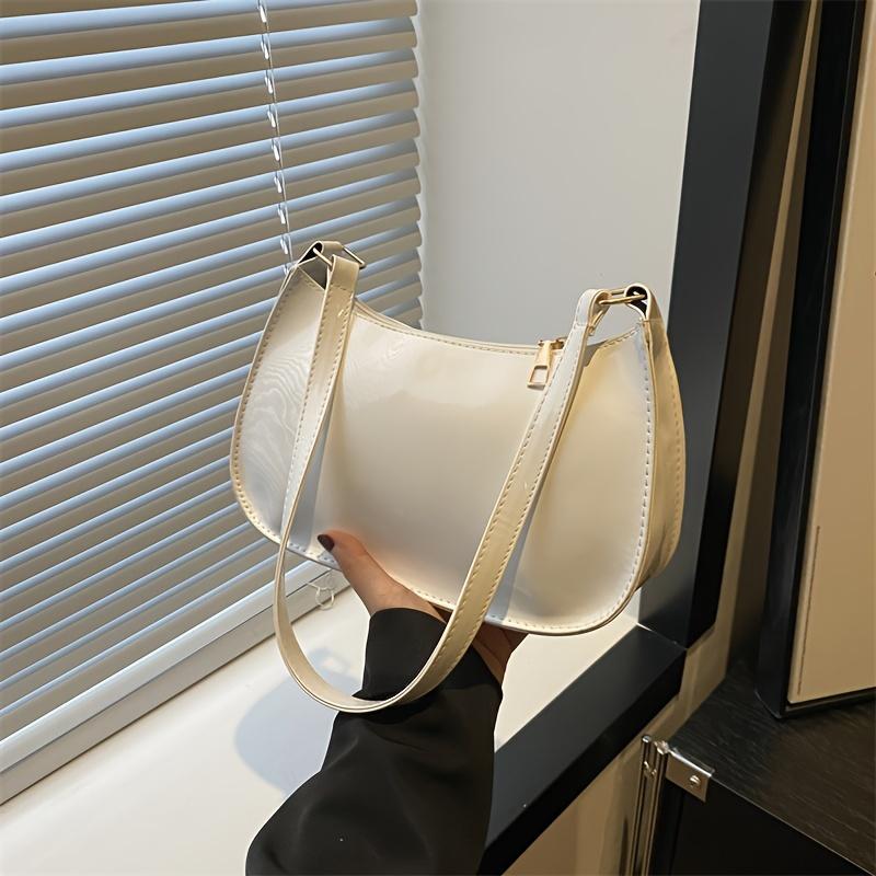 Bolsa de axila simples e elegante, bolsa de ombro minimalista, bolsa de mão estilosa feminina e bolsa com zíper