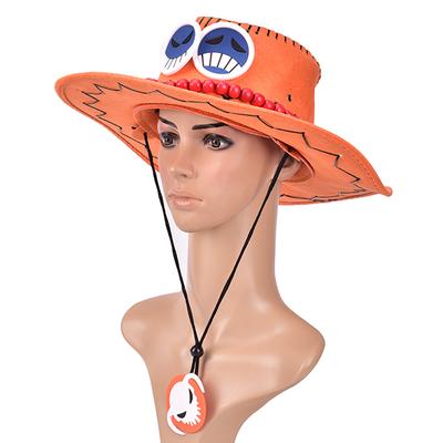Anime Portgas·D· Ace Cowboyhoed Cosplay Hoeden Piraten Pet Suède Kostuum