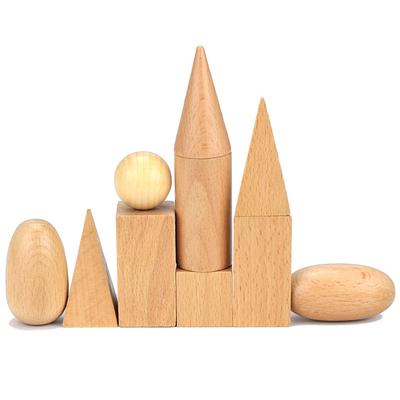 Montessori Geometry Early Childhood Education Wooden Building Blocks Educational Toys for Children