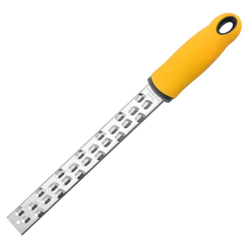 Versatile 304 Stainless Steel Grater with Rubber Handle - Cheese, Potato, Lemon Zester