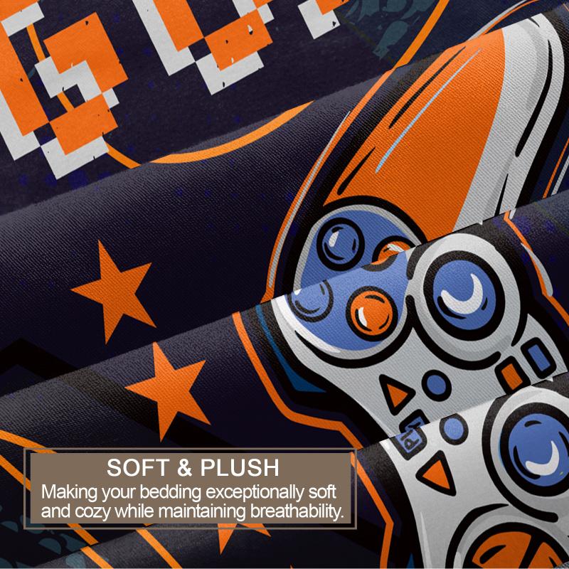 Gamepad Gedruckte Bettwäsche Weicher und Gemütlicher Bettbezug und Kissenbezüge Raumdekorationsset für Videospiel-Liebhaber für Alle Jahreszeiten