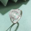 Exquisite Hollow Tree Shape Diamond Accent Open Ring Delicate Luxury Jewelry