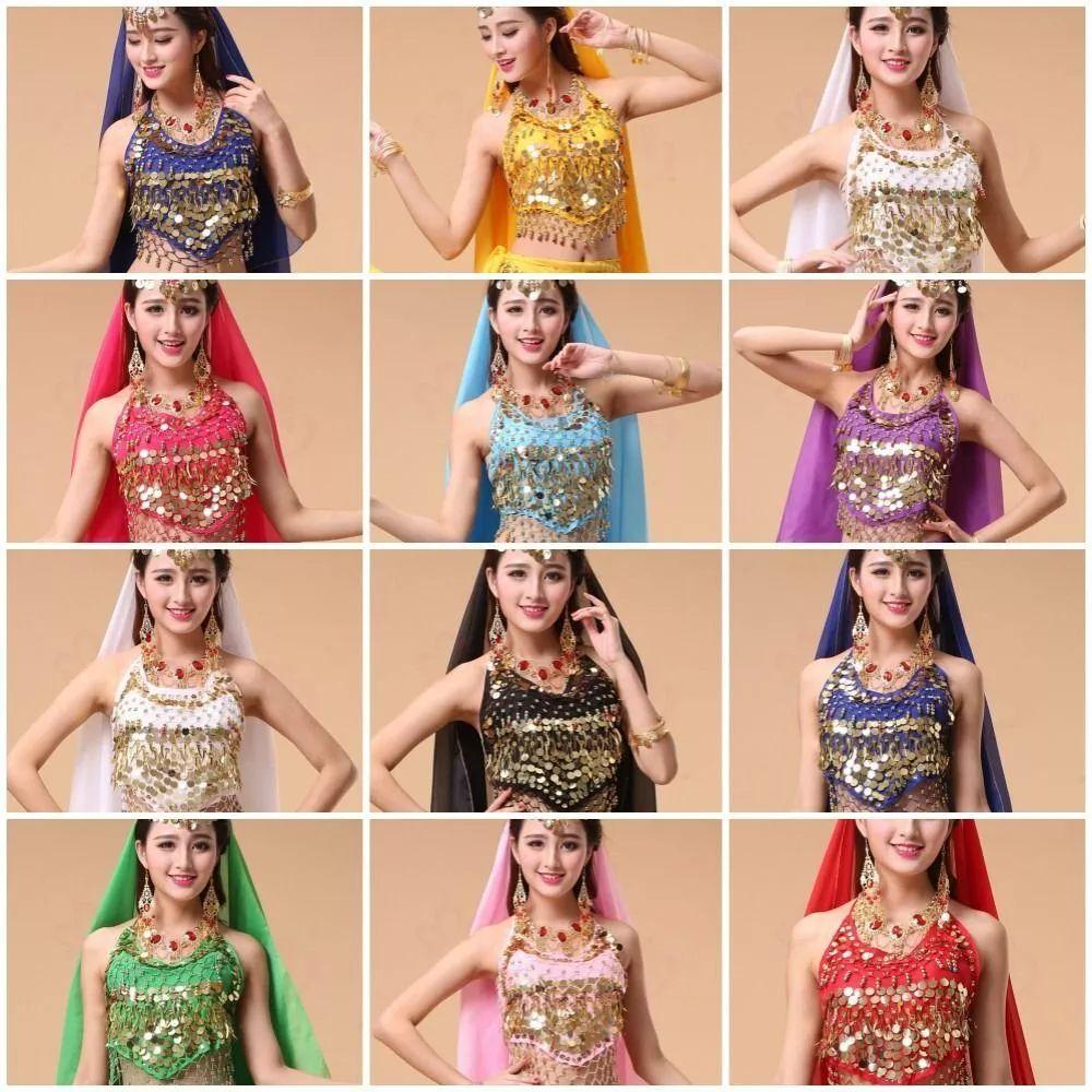 

Shiny Performance Top Sequin Halter Bra Charming Dance Wear Thailand/India/Arab