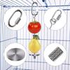 Stainless Steel Bird Cage Accessories Parrots Feeding Set Foraging Cup Feeders Fruit Fork Durability