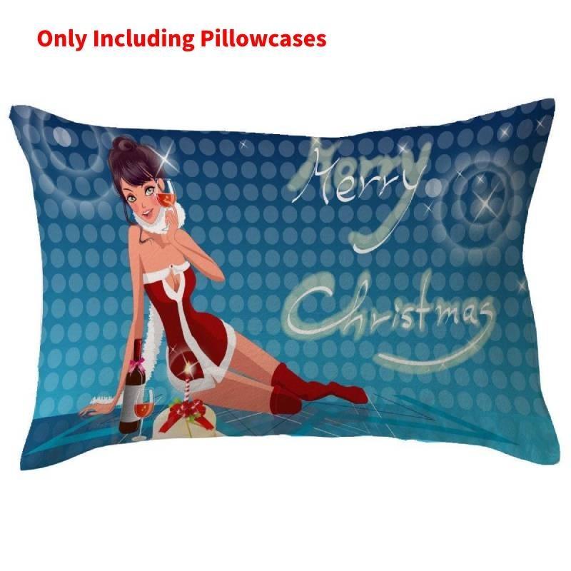 Charming Christmas Cartoon Linen Cushion Cover For Living Room Or Bedroom