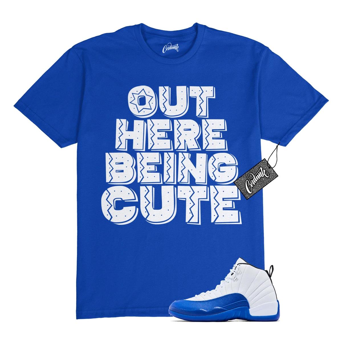 12 Blueberry Game Royal White Black T Shirt to Match C4 100