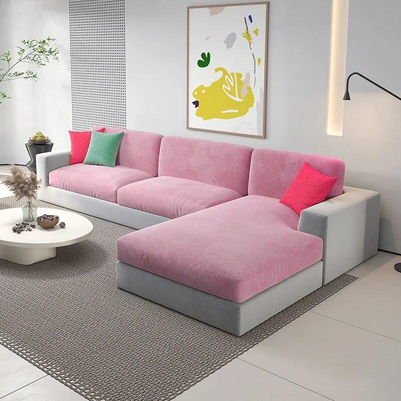 Soft Velvet Sofa Cover High Stretch Sofa Cushion Cover Living Room Spandex Sofa Seat Couch Cover for Home L-shape Sofa Slipcover