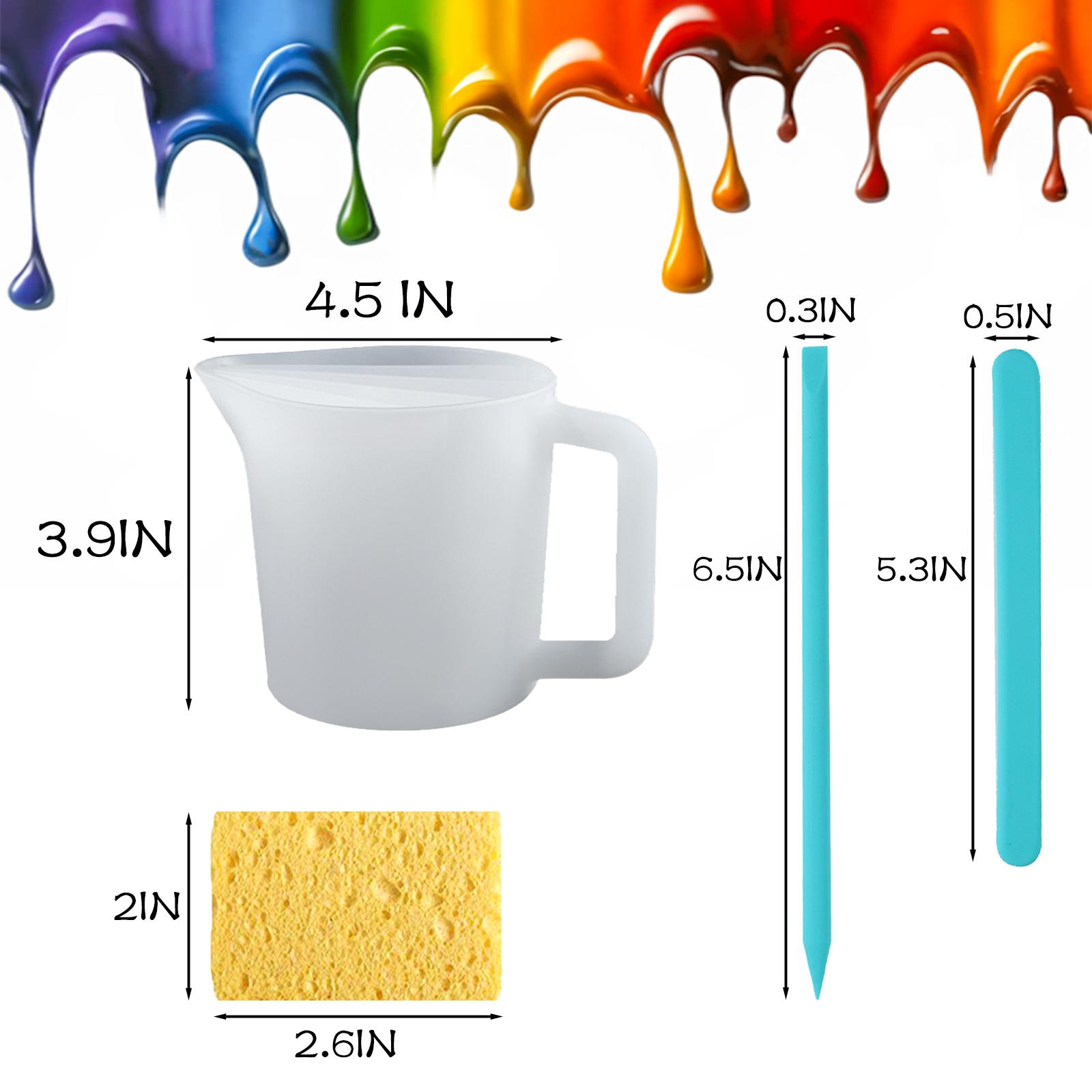 

17OZ/500ML Silicone Split Cup with Handle Easy Clean Epoxy Mix Paint Pouring Cup DIY Acrylic Paint Fluid Art Crafts Making Tools S