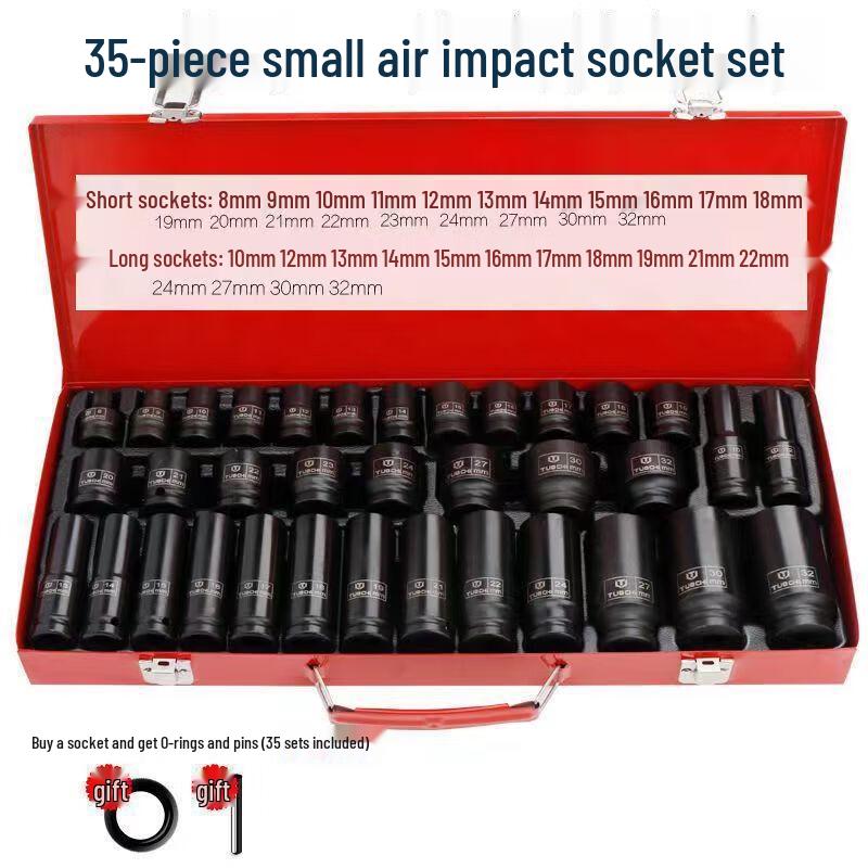 Pujiya 1/2-inch Drive 35-Piece Impact Socket Set
