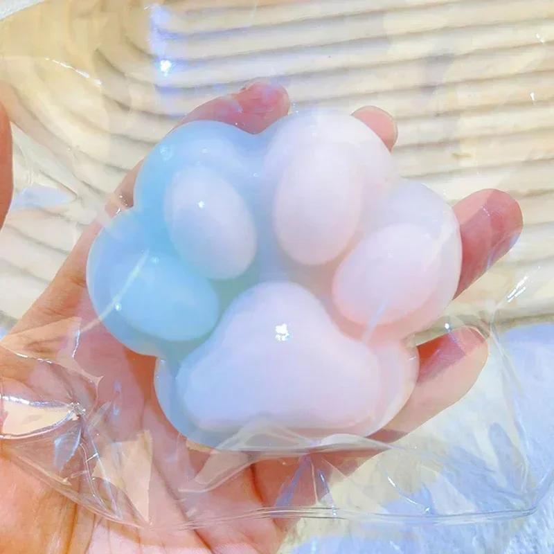 Halloween Dark Starry Sky Series Cat Claw Squishy Fidget Toy Cute Cat Paw Silicone Slow Rebound Pinch Decompression Toy