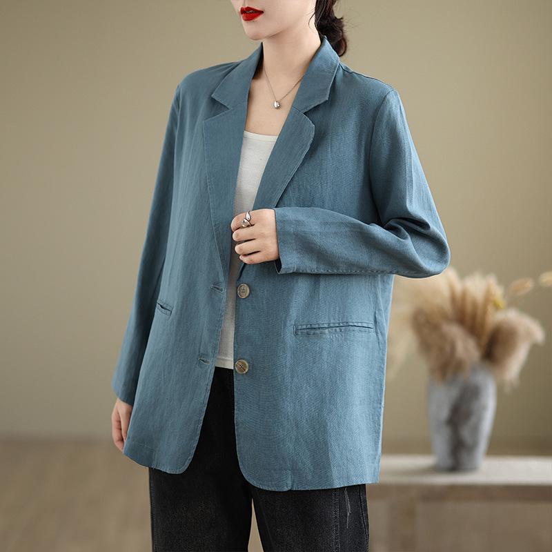[In Stock] 2025 Spring Artistic Loose Lapel Long Sleeve Women's Suit Jacket